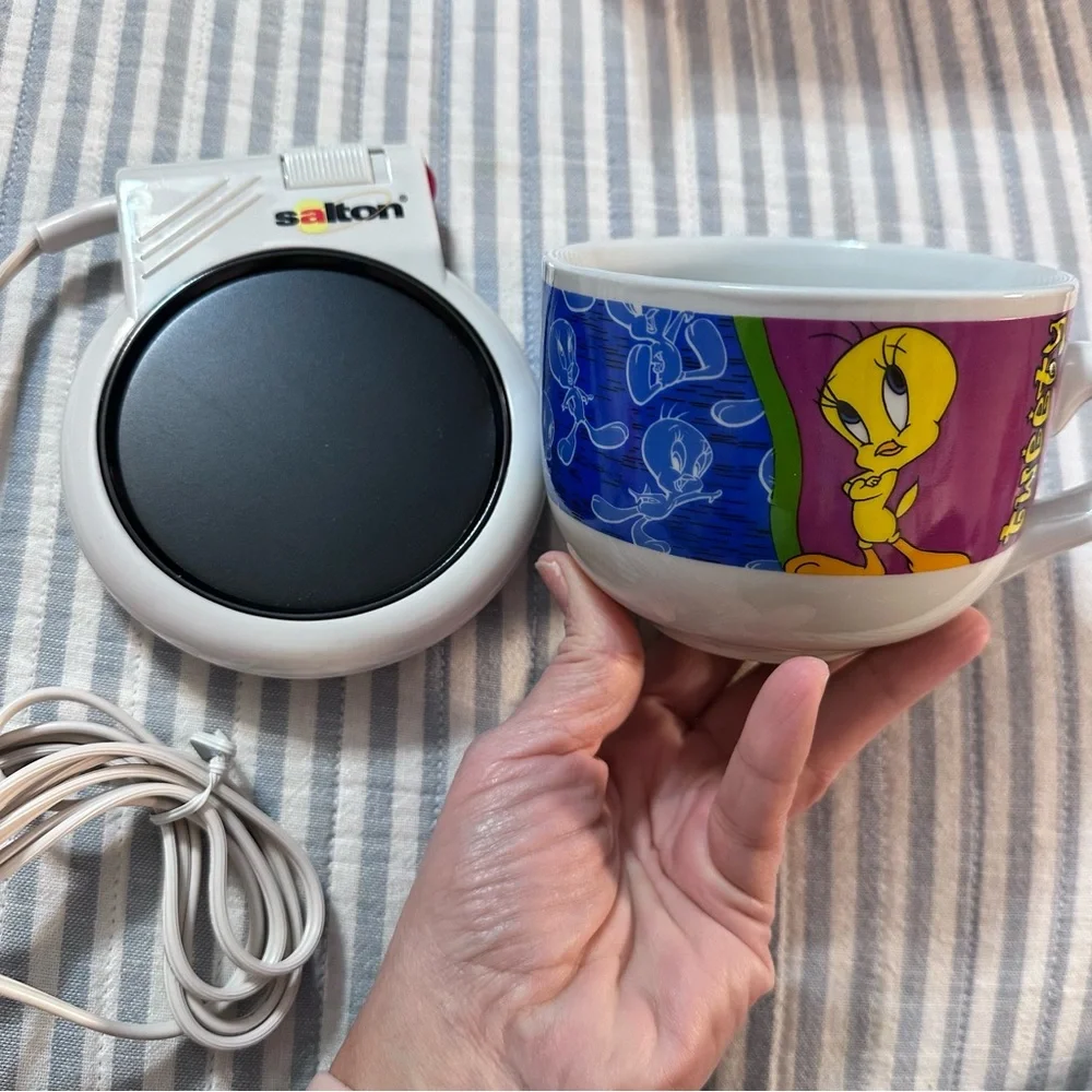 Vintage Hot Spot Set‎ Tweety Jumbo Mug With Warmer NIB